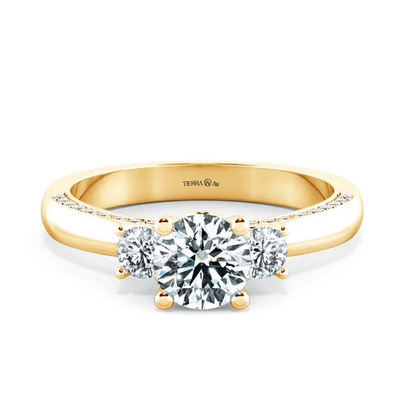 Nhẫn đính hôn Threestone có bridge accent NCH3204 1